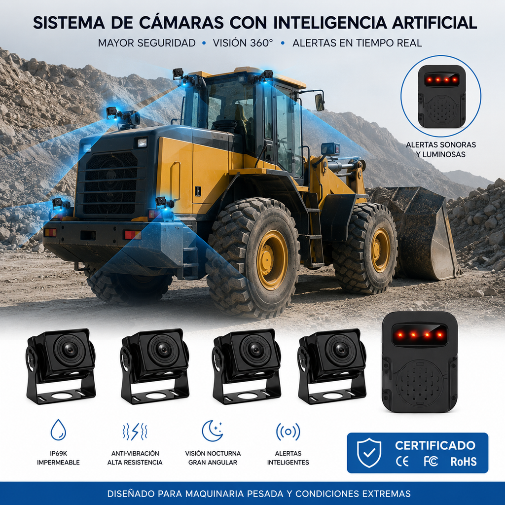 Kit 4 Cámaras 360° con Inteligencia Artificial
