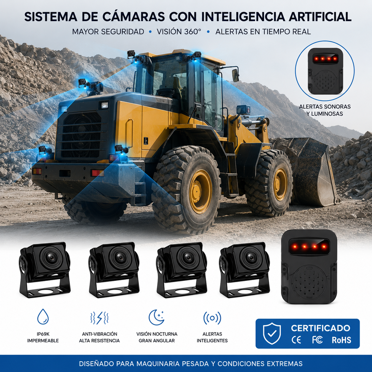 Kit 4 Cámaras 360° con Inteligencia Artificial