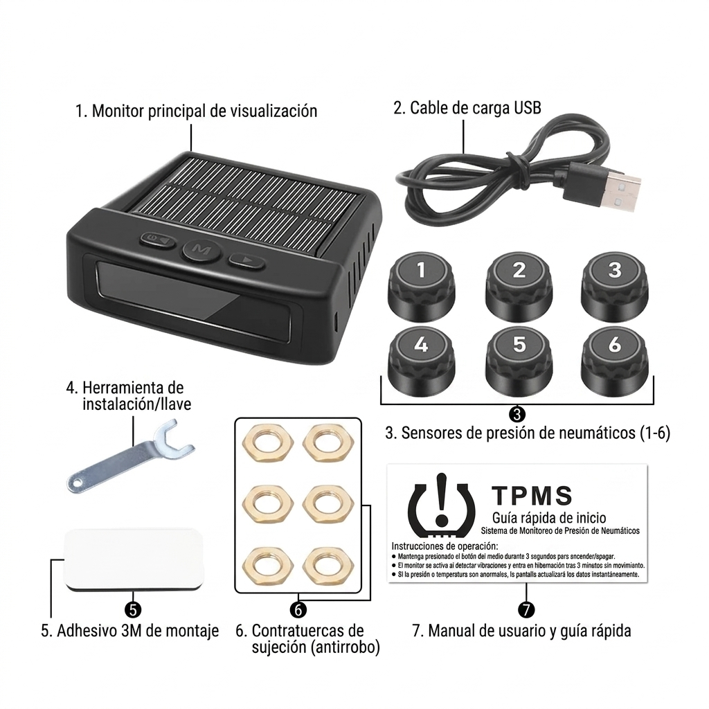 Tpms (Sistema de monitoreo de Presión de neumáticos) 6 Ruedas