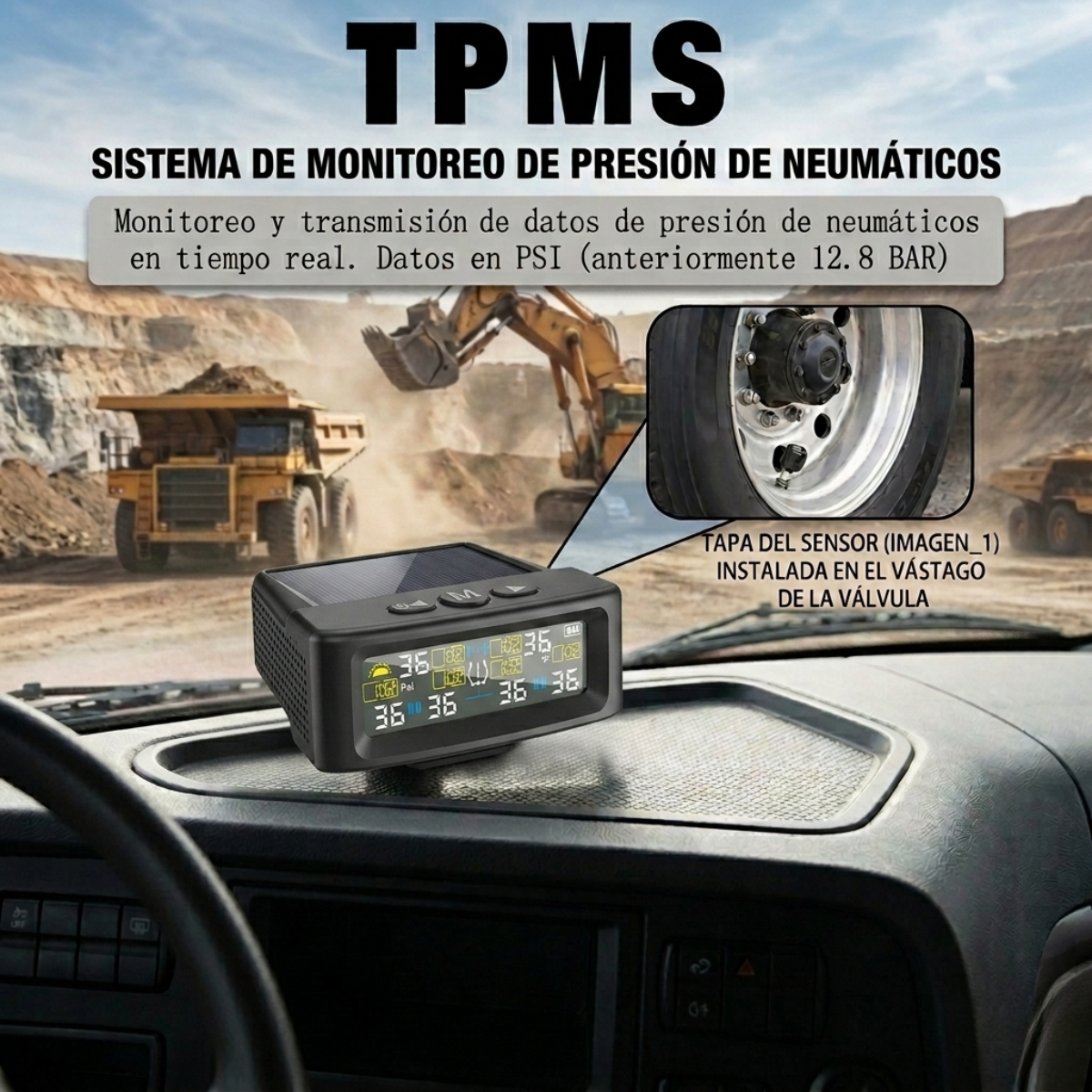 Tpms (Sistema de monitoreo de Presión de neumáticos) 6 Ruedas