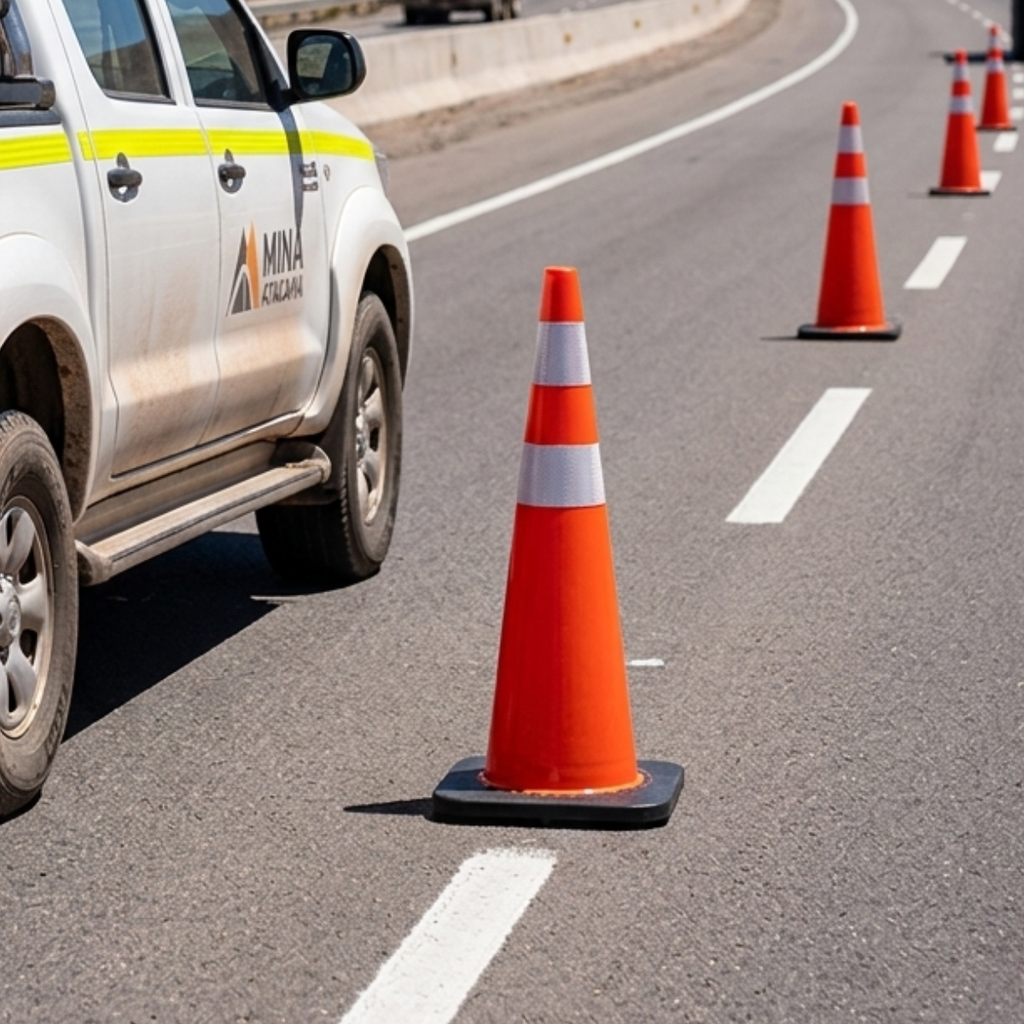 Cono de Seguridad Vial de PVC con Base Negra (Alta Estabilidad y Flexibilidad)