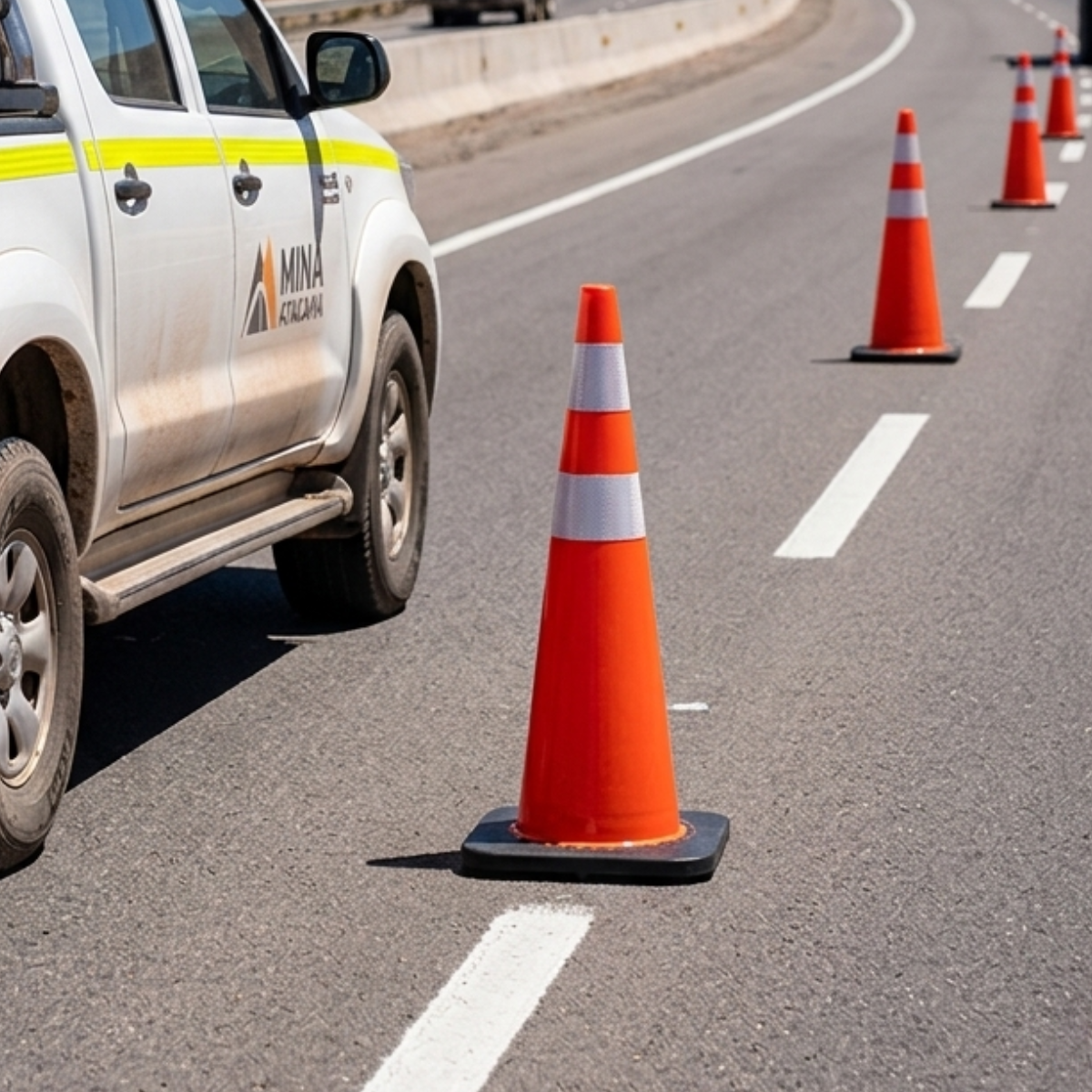 Cono de Seguridad Vial de PVC con Base Negra (Alta Estabilidad y Flexibilidad)